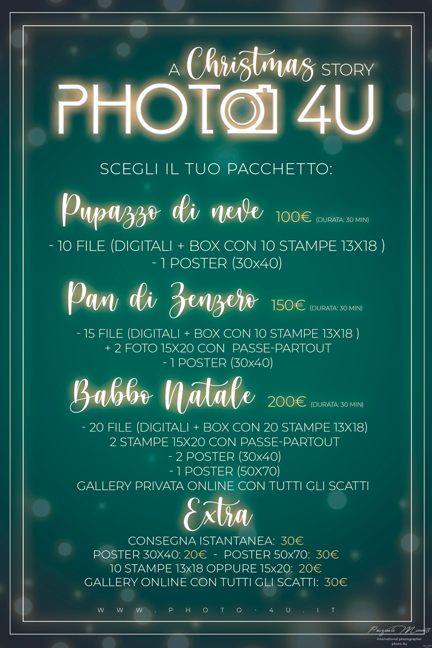 Dettagli e Servizi Extra Servizio Fotografico Natale Reggio Calabria 2022